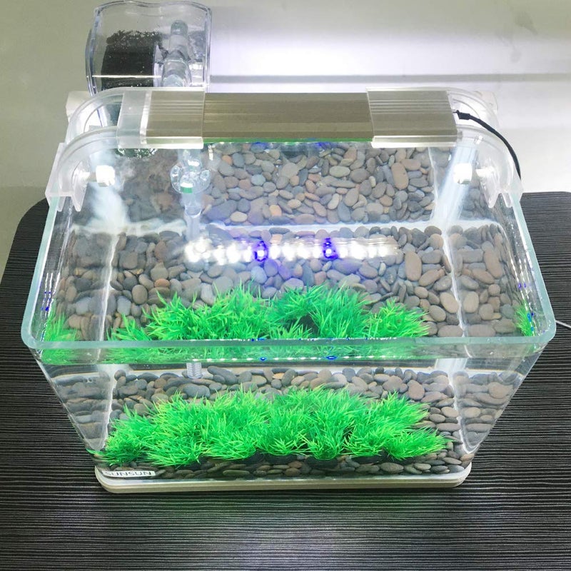 Smoothedo-Pets Aquarium Plant Fish Tank Decoration 20 Pieces Small/1" Tall Plastic Artificial Plant Goldfish Hidden Mini Grass Set (Green-C) - Image 5